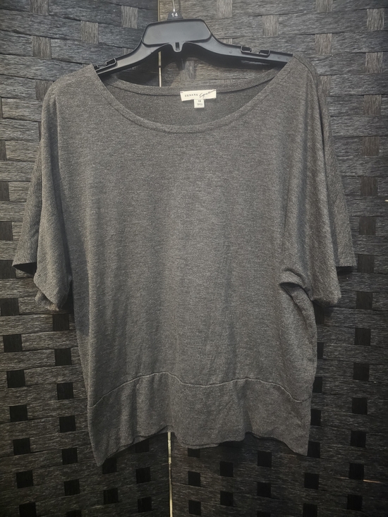 Signature Tops - ZENANA Signature Charcoal Gray Short Sleeve Scoop Neck Top